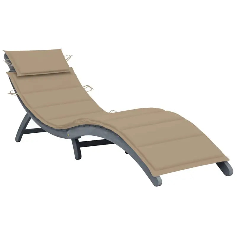 Ligstoel van massief acaciahout voor ultiem ontspanning op tuin of terras - Beige / 1 - Ligstoelen