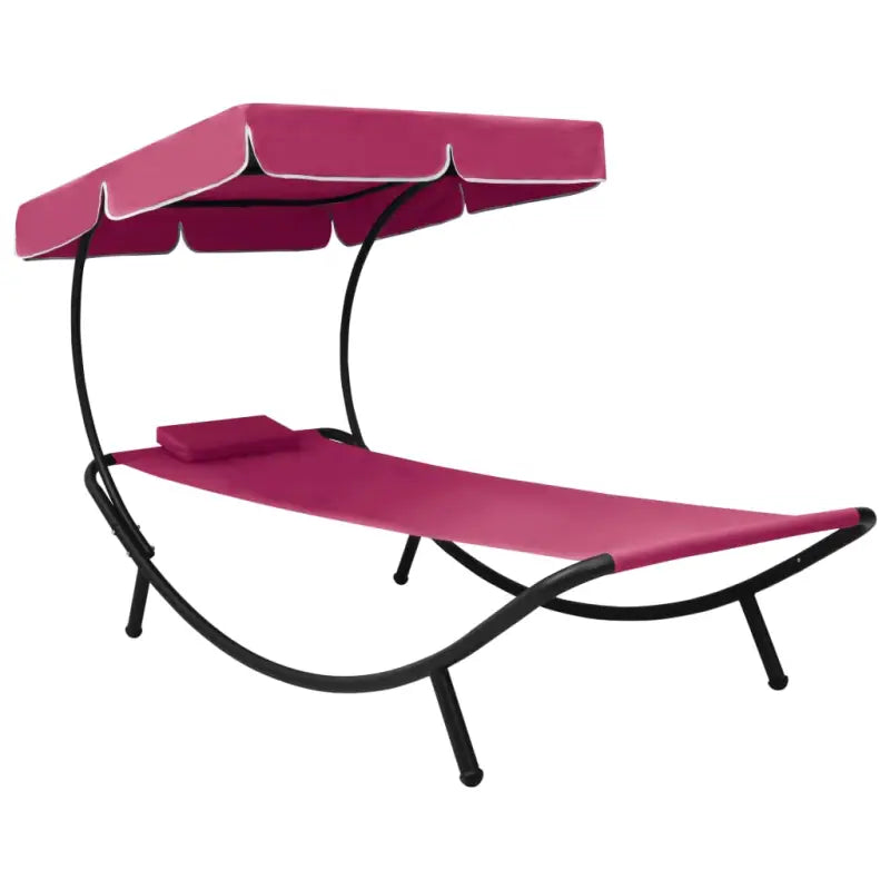 Ligstoelen met grote luifel en Oxford stof voor ultieme ontspanning - Roze / 200 x 90 x 112 cm / 1 - Ligstoelen