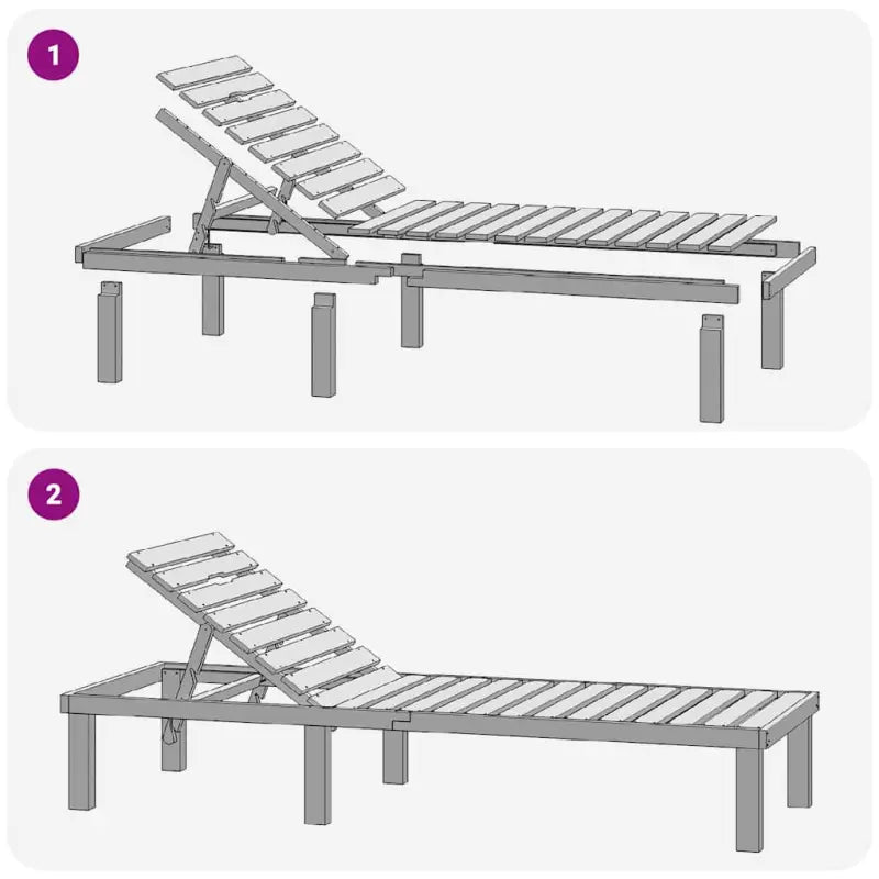 Ligstoelen van geïmpregneerd grenenhout met rustieke charme - Ligstoelen