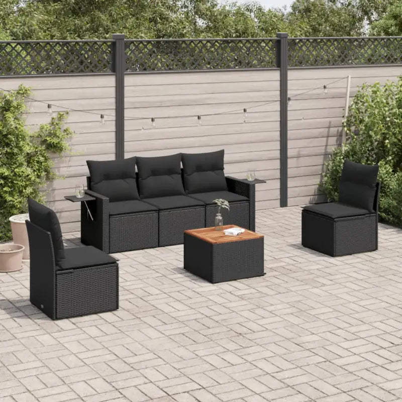 Lounge set in zwart materiaal met gepoedercoat staal en waterdichte tas - Tuinsets