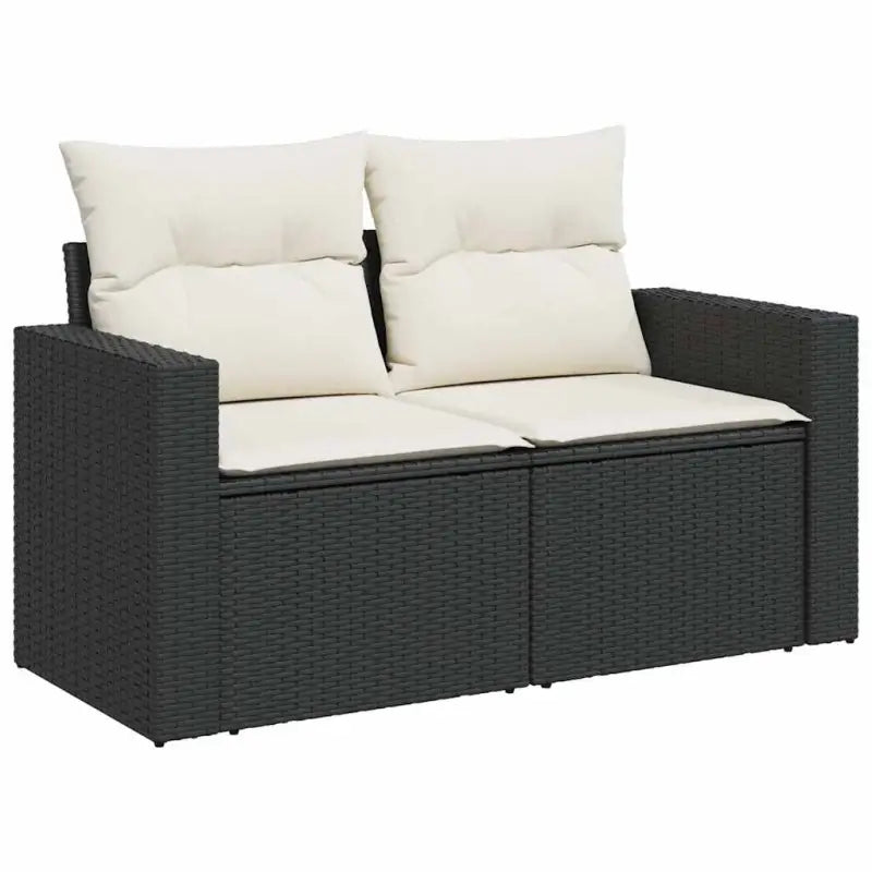 Lounge set in zwart materiaal met waterdichte tas en gepoedercoat staal - Tuinsets