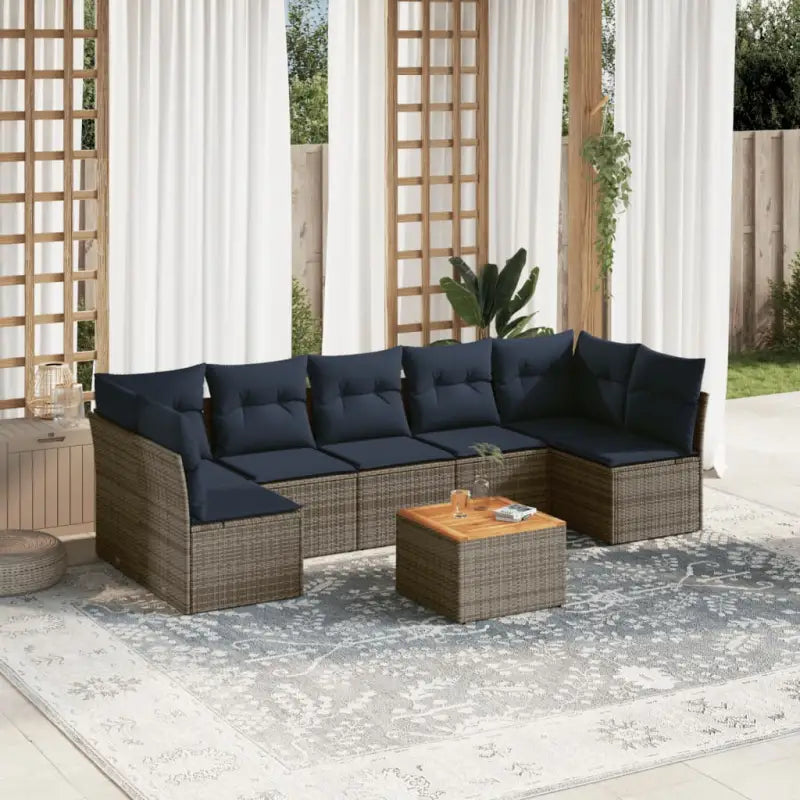 Lounge set met poly rattan en gepoedercoat staal voor tuin of terras - Tuinsets