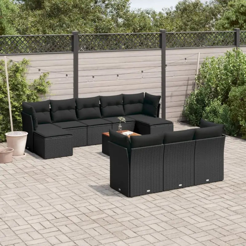 Lounge Tuinset in Beige Materiaal met Gepoedercoat Staal en Waterdichte Tas - Zwart - Tuinsets