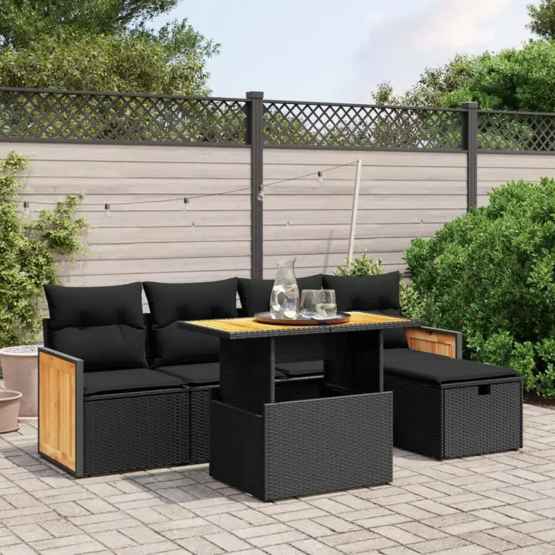 Lounge Tuinset in beige materiaal met gepoedercoat staal afmetingen - Zwart / zonder opbergruimte - Tuinsets