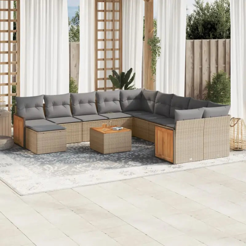 Lounge Tuinset in beige materiaal met gepoedercoat staal afmetingen - Tuinsets