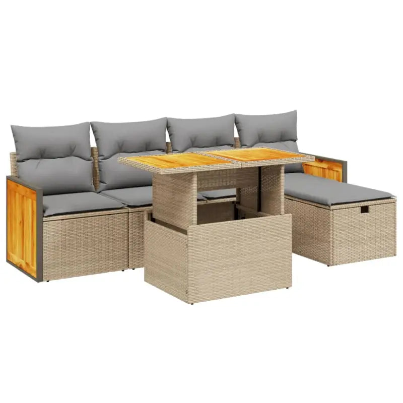 Lounge Tuinset in beige materiaal met gepoedercoat staal afmetingen - Tuinsets