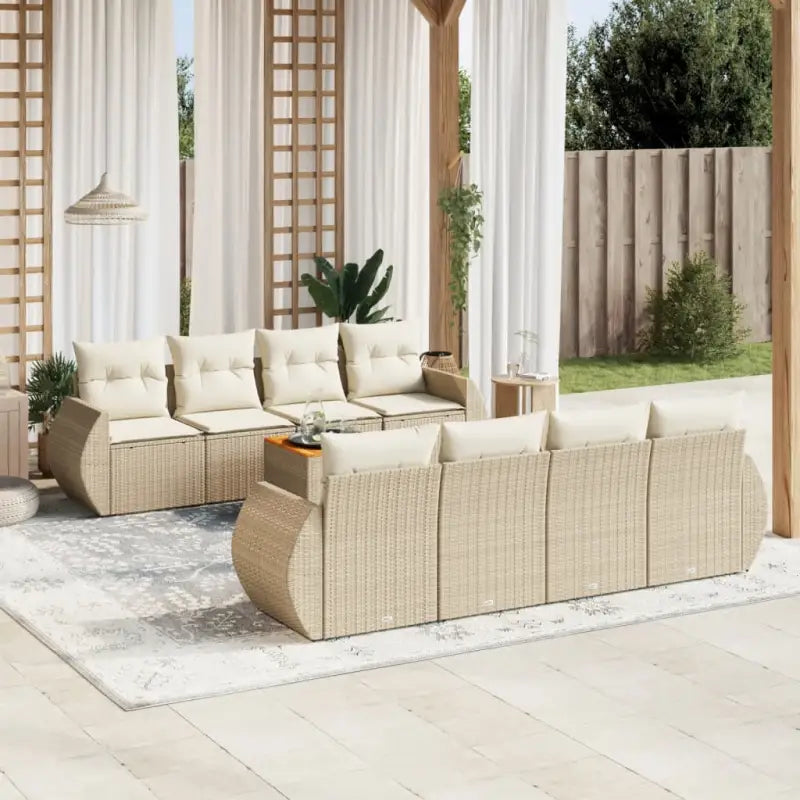 Lounge Tuinset in beige materiaal met gepoedercoat staal afmetingen - beige en crèmekleurig - Tuinsets