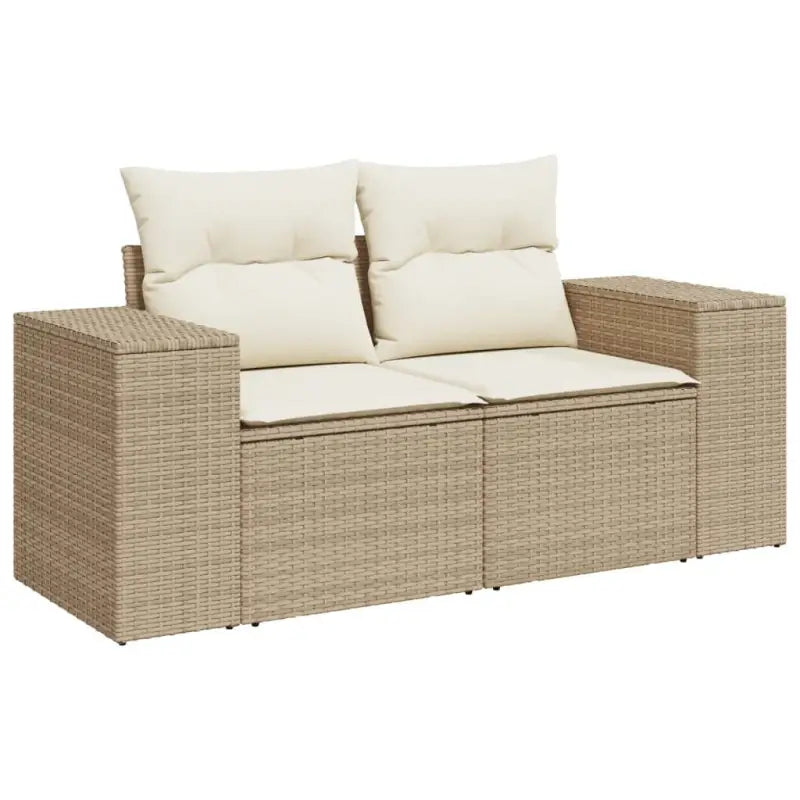Lounge Tuinset in Beige met Gepoedercoat Staal Afmetingen - Tuinsets
