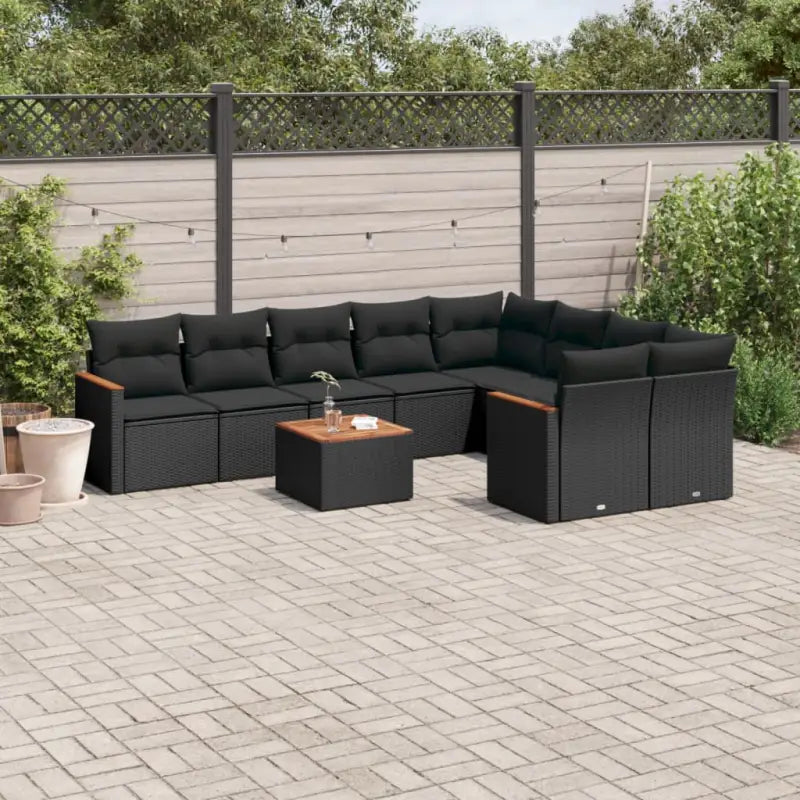 Lounge Tuinset in Beige met Waterdichte Tas en Gepoedercoat Staal - Zwart / Met tafel - Tuinsets