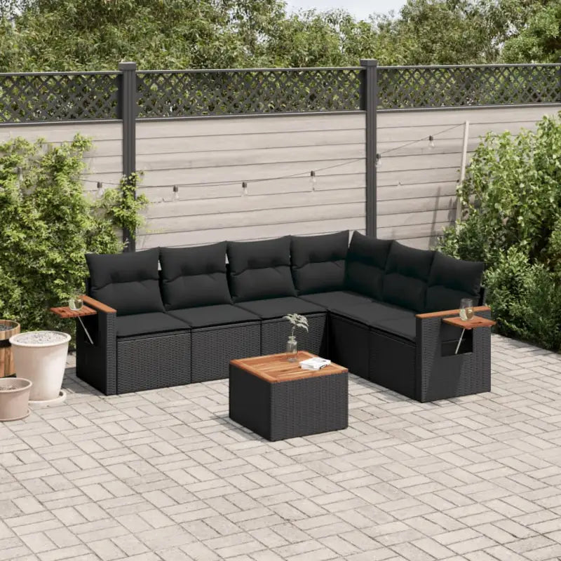 Lounge Tuinset in Beige met Waterdichte Tas en Gepoedercoat Staal - Zwart / Met tafel - Tuinsets