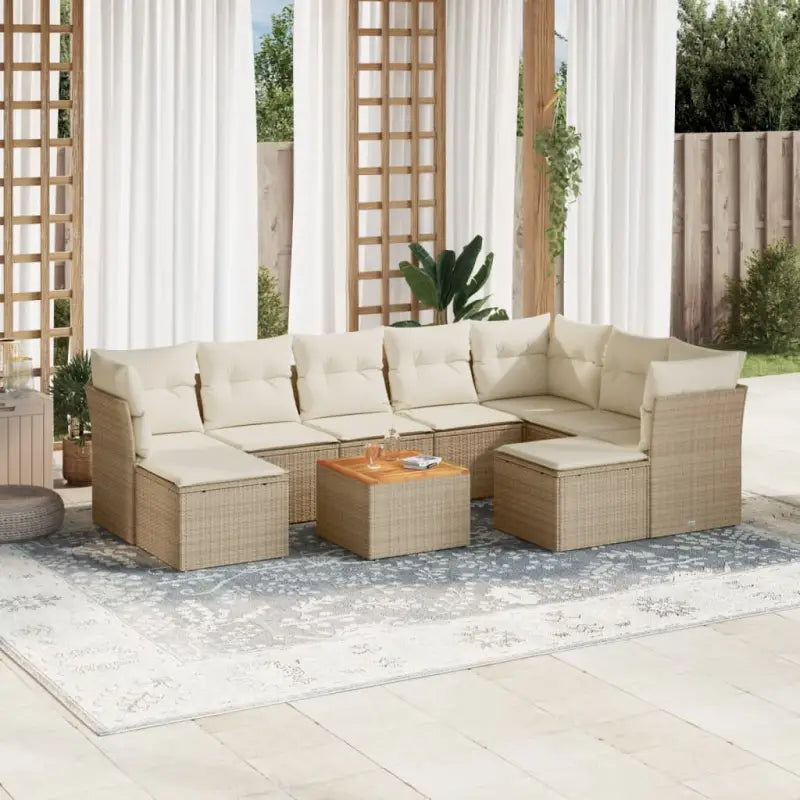 Lounge Tuinset in Beige met Waterdichte Tas en Gepoedercoated Staal - Tuinsets