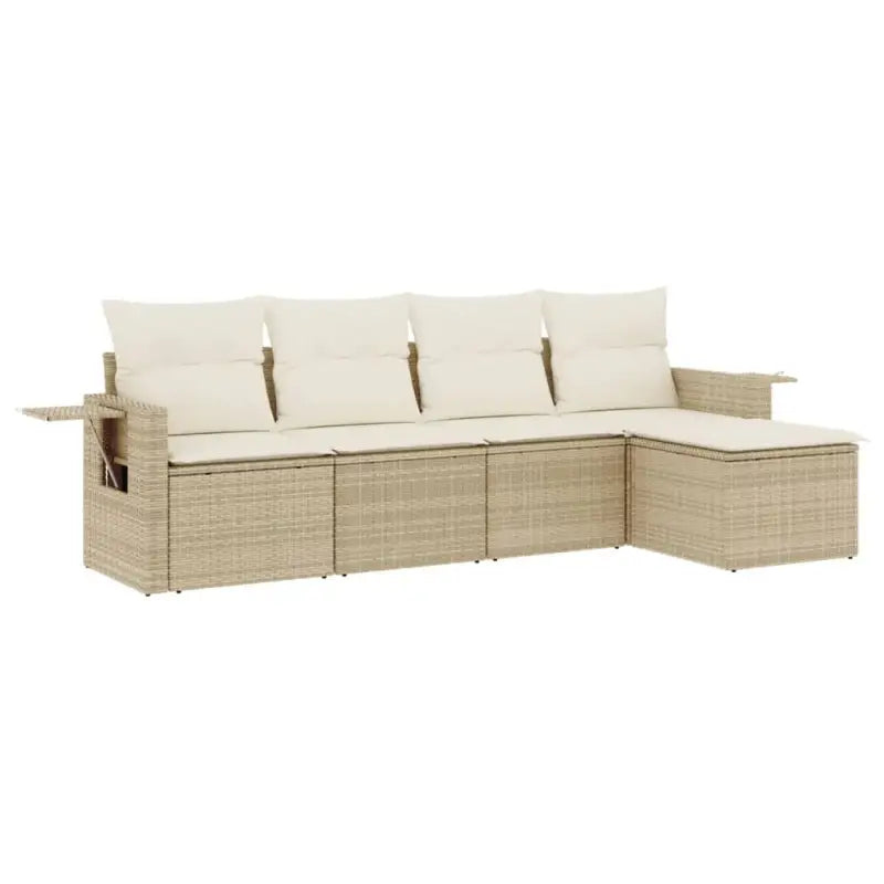 Lounge Tuinset in Beige van Gepoedercoat Staal met Afmetingen - Tuinsets