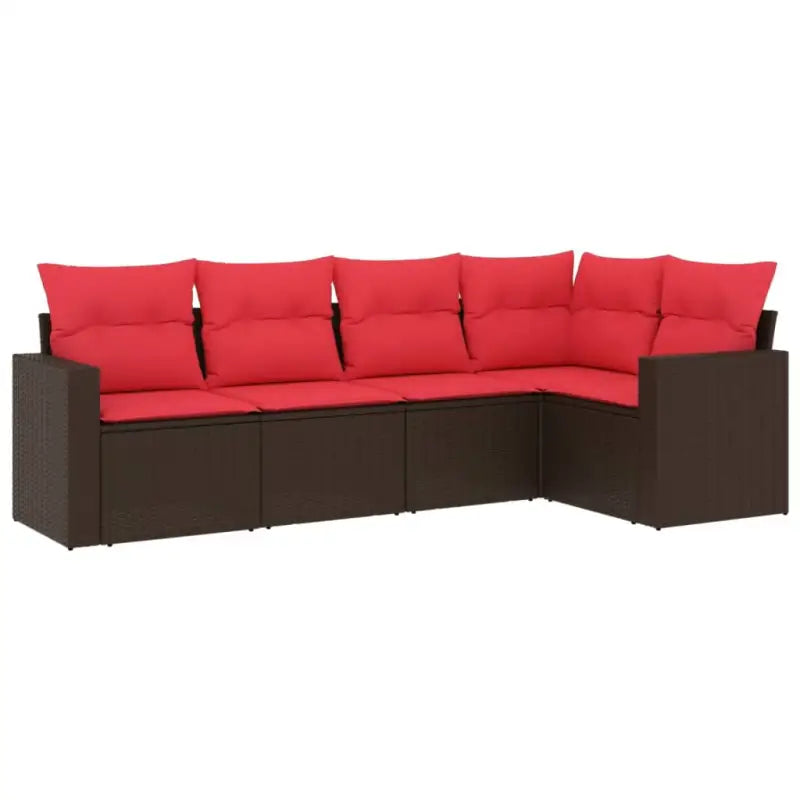 Lounge Tuinset in Bruin met Gepoedercoat Staal en Afmetingen - Tuinsets