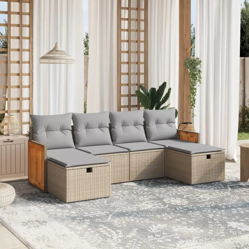 Lounge tuinset in gemengd beige met gepoedercoat staal en afmetingen - Tuinsets