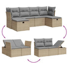 Lounge Tuinset in Gemengd Beige met Gepoedercoat Staal - Tuinsets