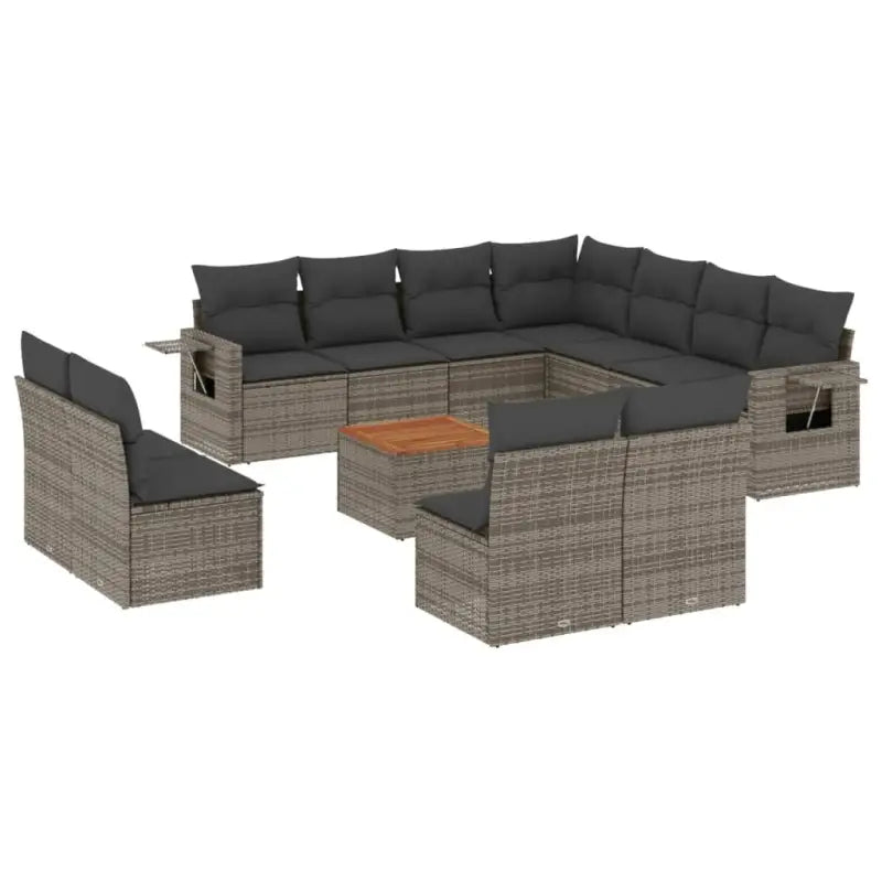 Lounge tuinset in grijs materiaal met gepoedercoat staalafmetingen - Tuinsets