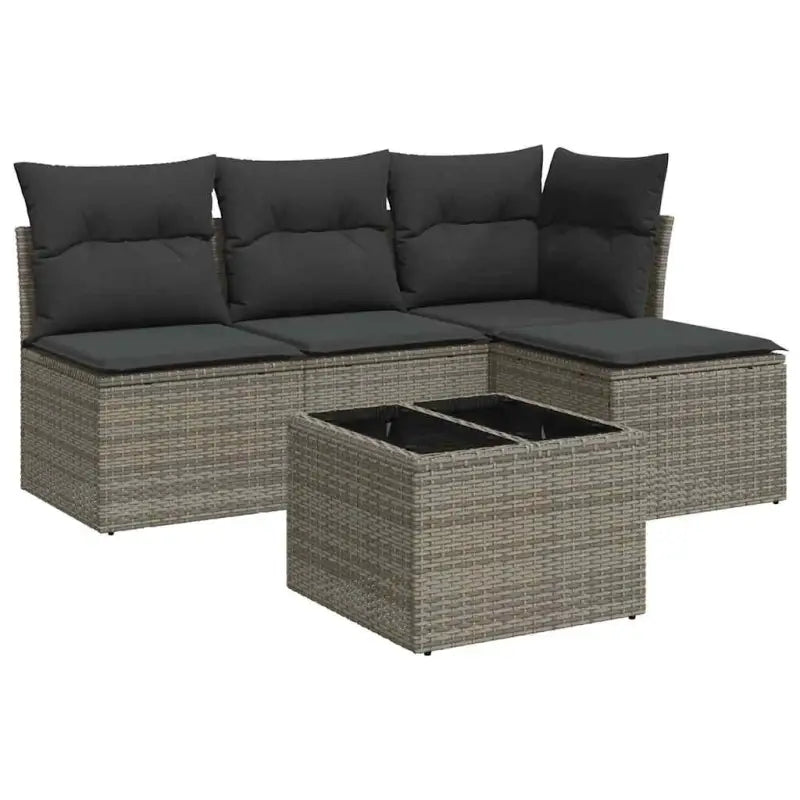 Lounge Tuinset in Grijs Materiaal met Waterdichte Tas en Gepoedercoat Staal - Tuinsets