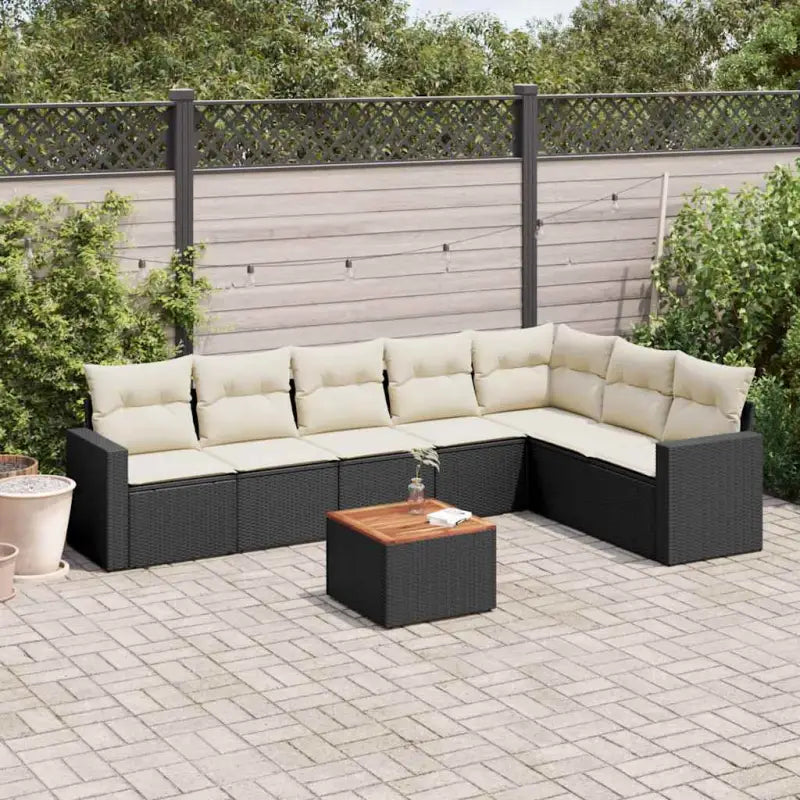 Lounge Tuinset in Grijs Materiaal met Waterdichte Tas en Gepoedercoat Staal - Zwart en crème - Tuinsets