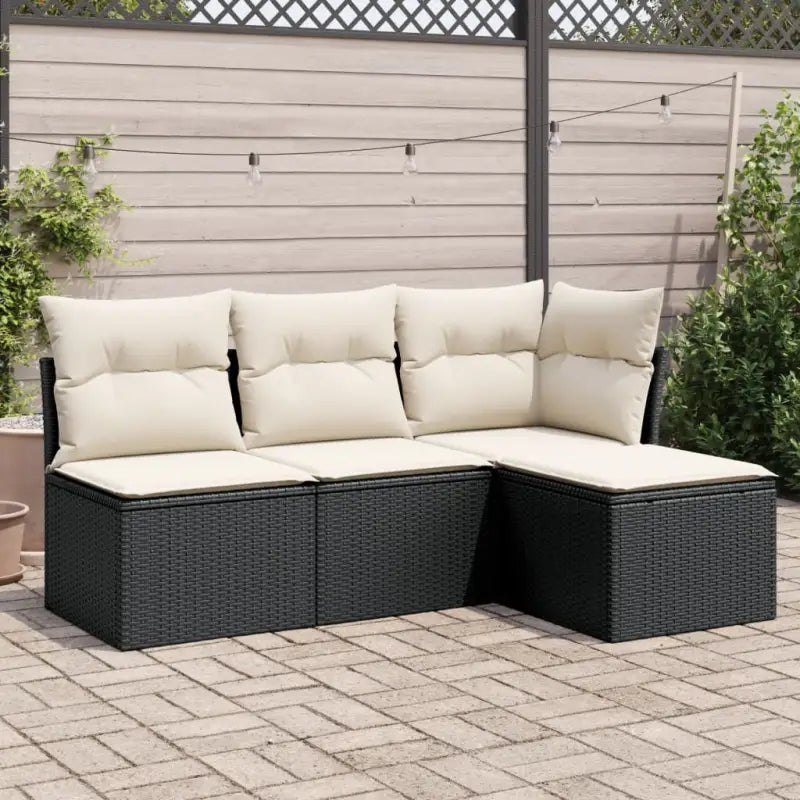 Lounge Tuinset in Grijs Materiaal met Waterdichte Tas en Gepoedercoat Staal - Zwart en crème / Zonder tafel - Tuinsets