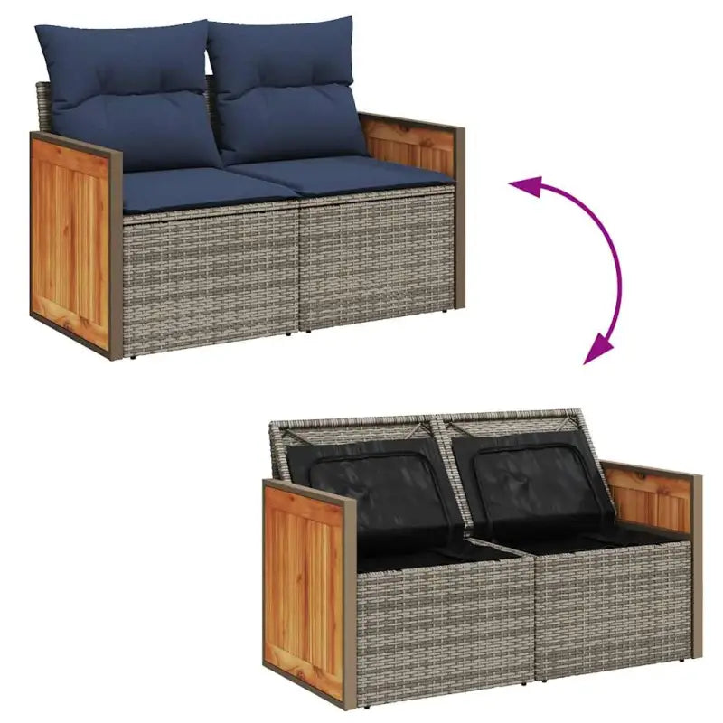 Lounge Tuinset in Grijs met Waterdichte Tas en Gepoedercoat Staal - Tuinsets