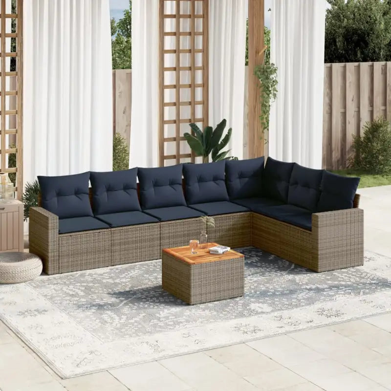 Lounge tuinset in zwart materiaal met gepoedercoat staal afmetingen - Grijs - Tuinsets