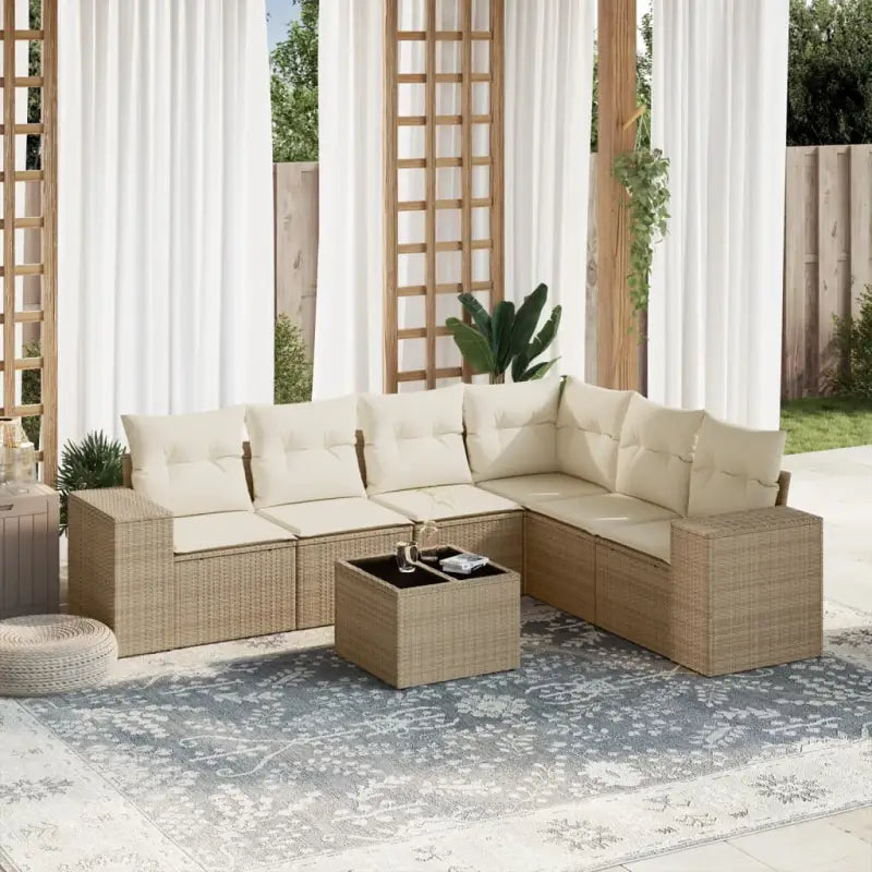 Lounge tuinset met beige materiaal en gepoedercoat staal afmetingen - Tuinsets