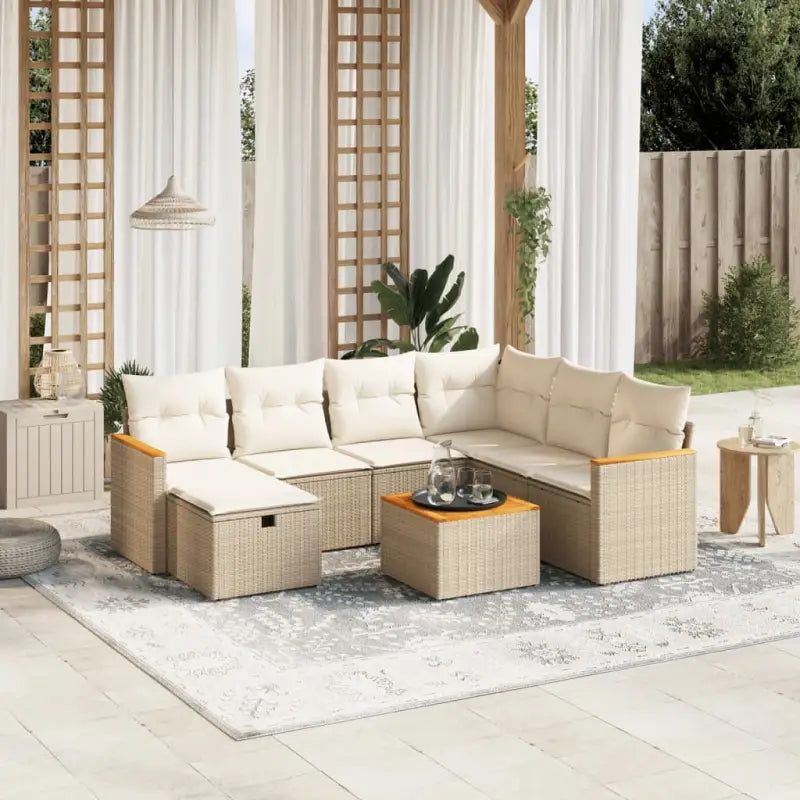 Lounge Tuinset met Beige Materiaal en Gepoedercoat Staal Afmetingen - Tuinsets