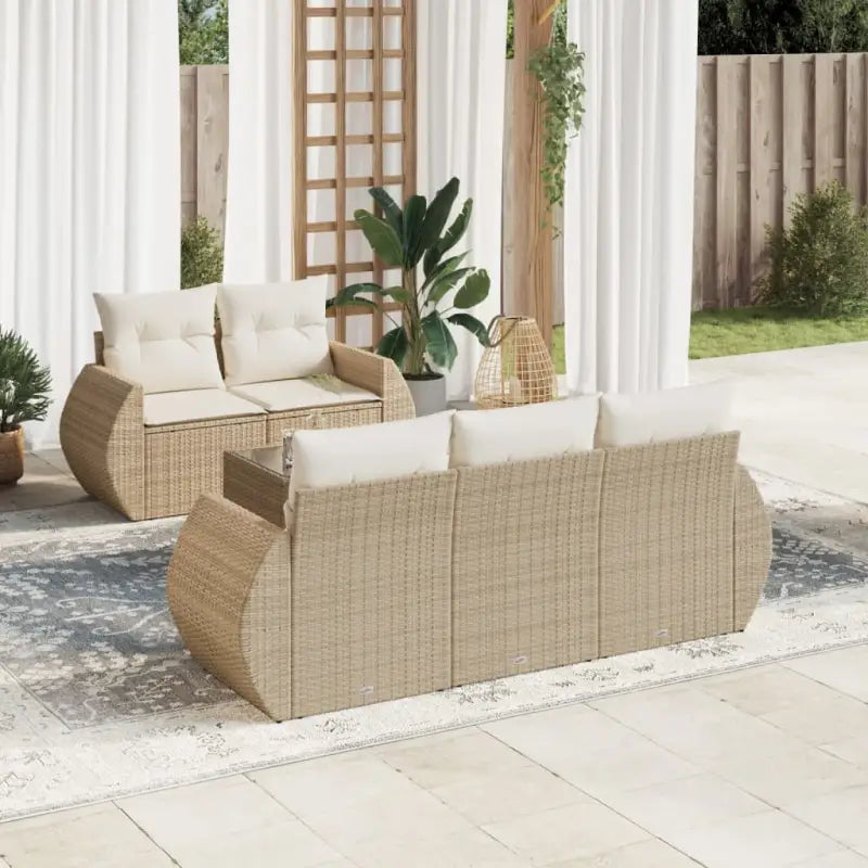 Lounge Tuinset met beige materiaal en gepoedercoat staal afmetingen - beige en crèmekleurig - Tuinsets