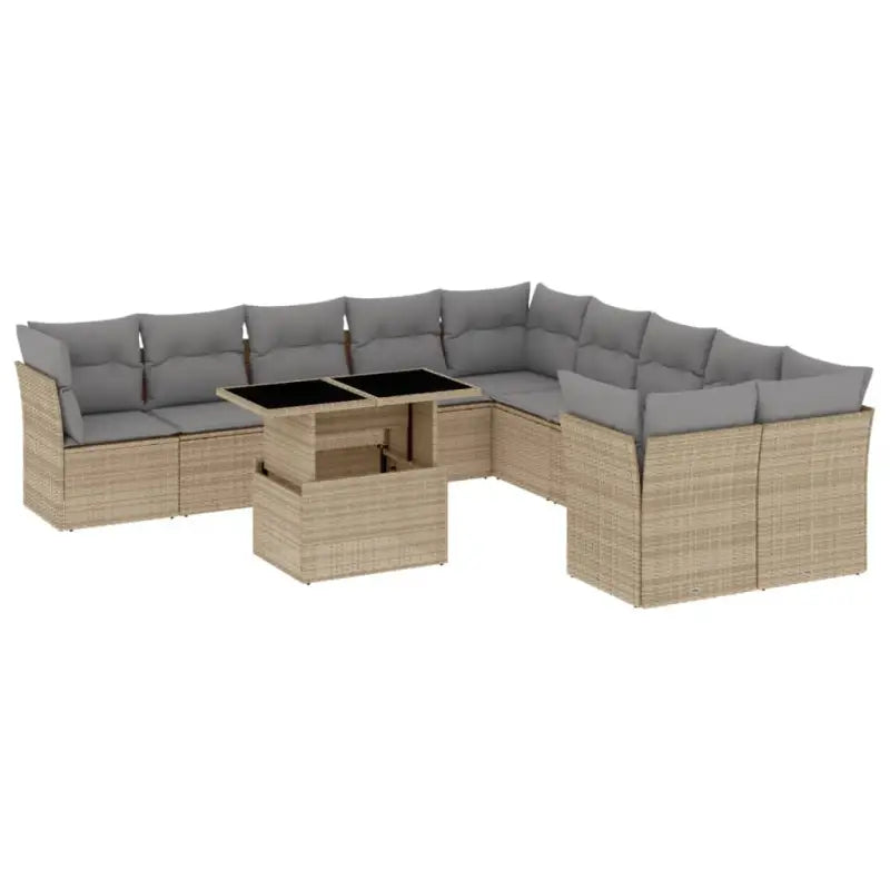 Lounge tuinset met beige materiaal en gepoedercoat staal afmetingen - Tuinsets