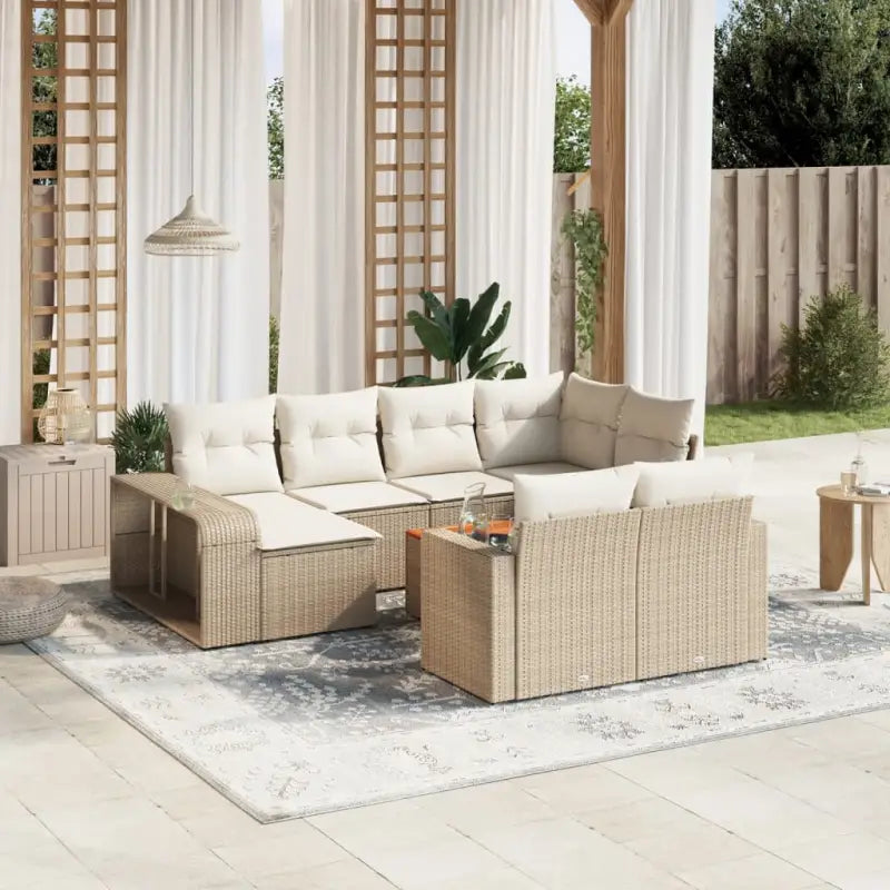 Lounge tuinset met beige materiaal en gepoedercoat staal afmetingen - Tuinsets