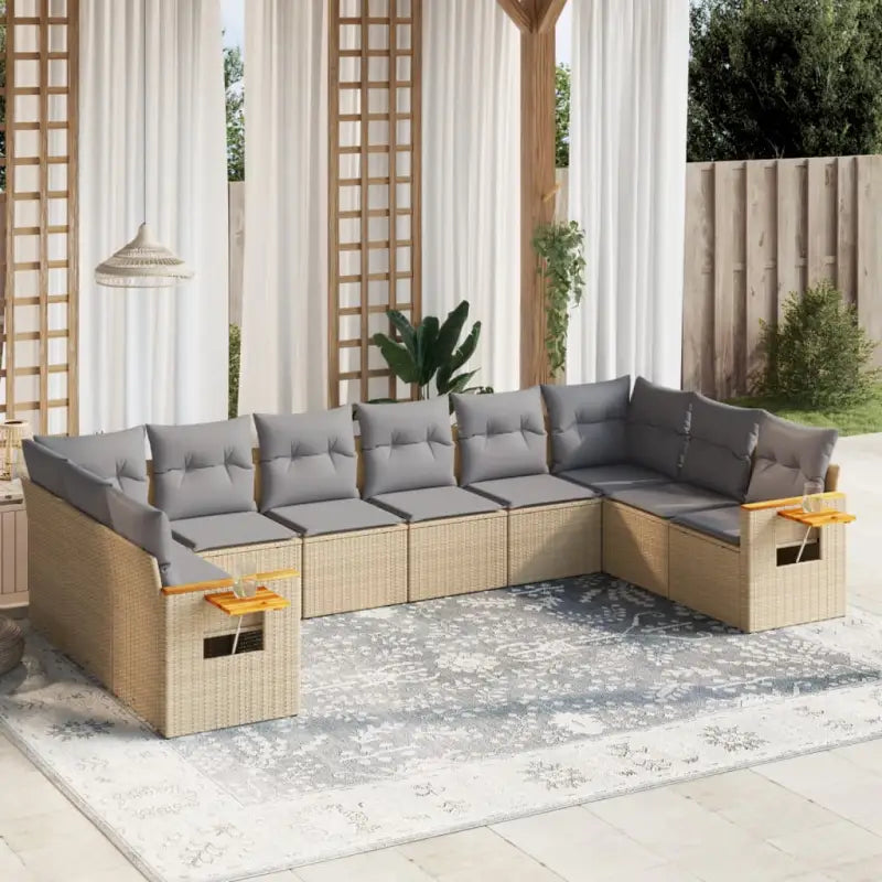Lounge tuinset met beige materiaal en gepoedercoat staal - Tuinsets