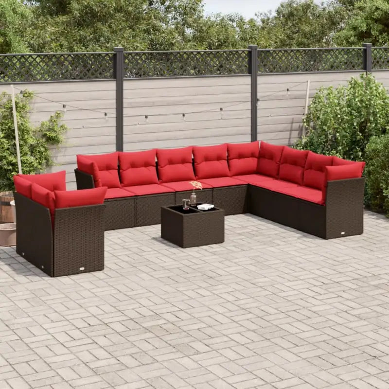 Lounge Tuinset met Bruin Materiaal en Gepoedercoat Staal Afmetingen - Tuinsets