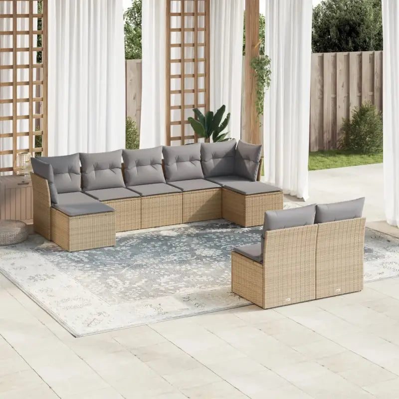 Lounge tuinset met gepoedercoat staal en beige materiaal - Tuinsets