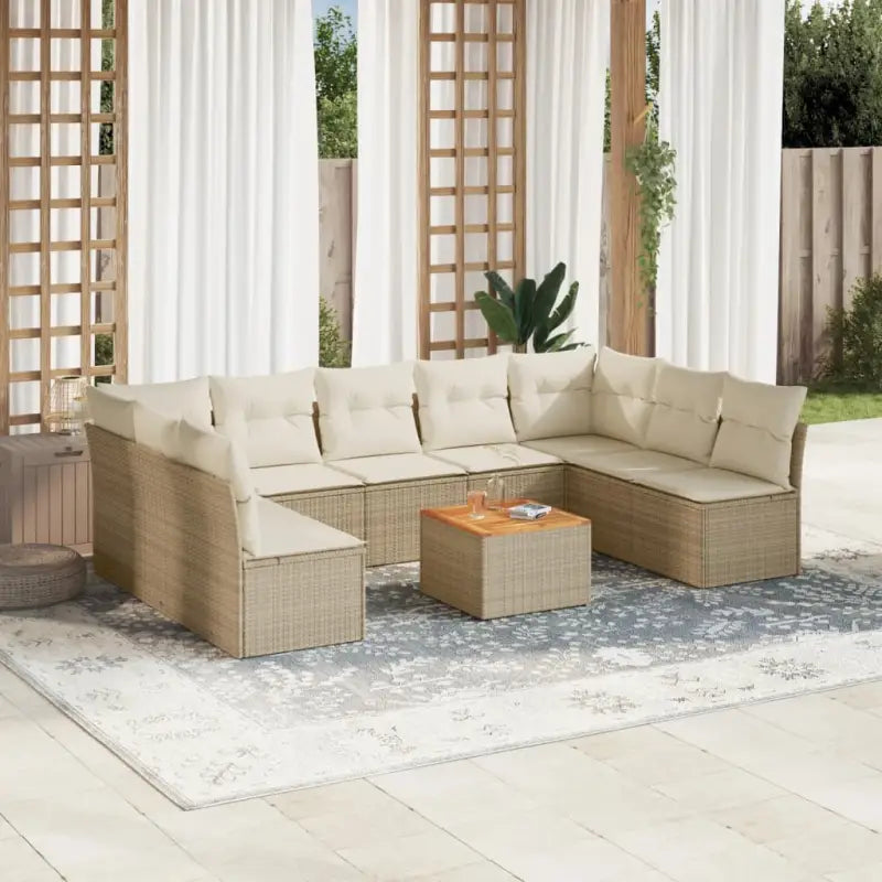 Lounge Tuinset met Poly Rattan en Gepoedercoat Staal Afmetingen - Tuinsets