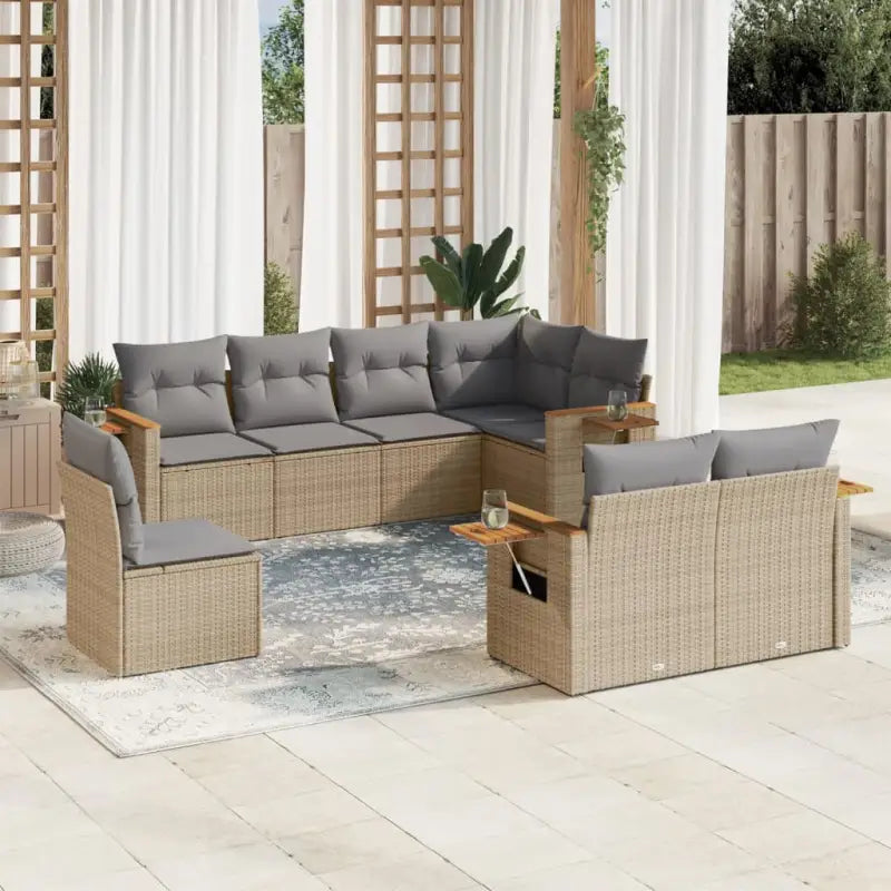 Lounge tuinset met waterdichte tas en beige materiaal van gepoedercoat staal - Tuinsets