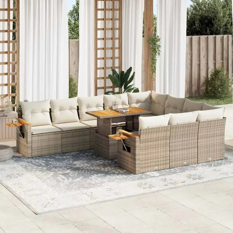 Lounge tuinset met waterdichte tas en beige materiaal op gepoedercoat staal - beige en crèmekleurig - Tuinsets