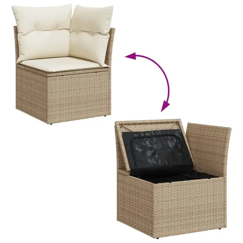 Lounge Tuinset met Waterdichte Tas en Beige Material van Gepoedercoat Staal - Tuinsets