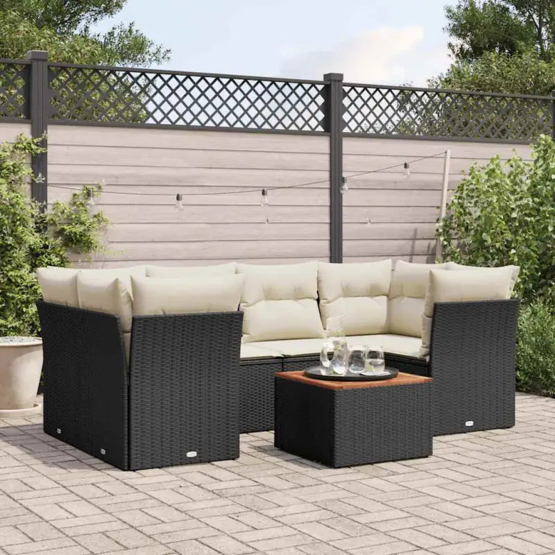 Lounge Tuinset met Waterdichte Tas en Beige Material van Gepoedercoat Staal - Zwart - Tuinsets