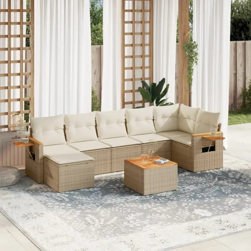 Lounge tuinset met waterdichte tas en gepoedercoat staal in beige - beige en crèmekleurig / Met tafel - Tuinsets