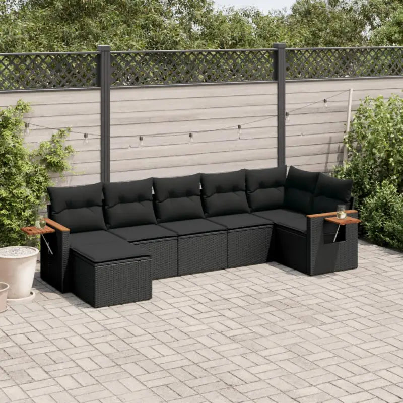 Lounge tuinset met waterdichte tas en gepoedercoat staal in beige - Zwart / Zonder tafel - Tuinsets
