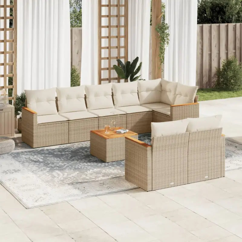 Lounge Tuinset met Waterdichte Tas Grijs Materiaal en Gepoedercoat Staal - beige en crèmekleurig / Met tafel - Tuinsets