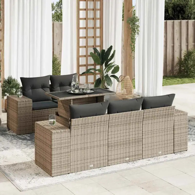 Lounge Tuinset met Waterdichte Tas in Beige en Gepoedercoat Staal - Grijs - Tuinsets