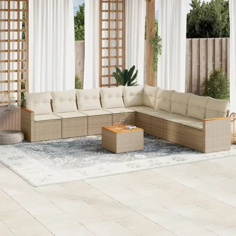 Lounge Tuinset met Waterdichte Tas in Beige Materiaal en Gepoedercoat Staal - beige en crèmekleurig / Met tafel
