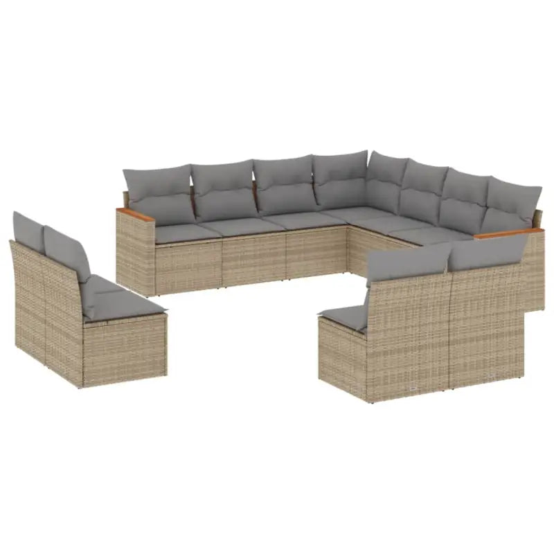 Lounge tuinset met waterdichte tas in beige materiaal en gepoedercoat staal - Tuinsets
