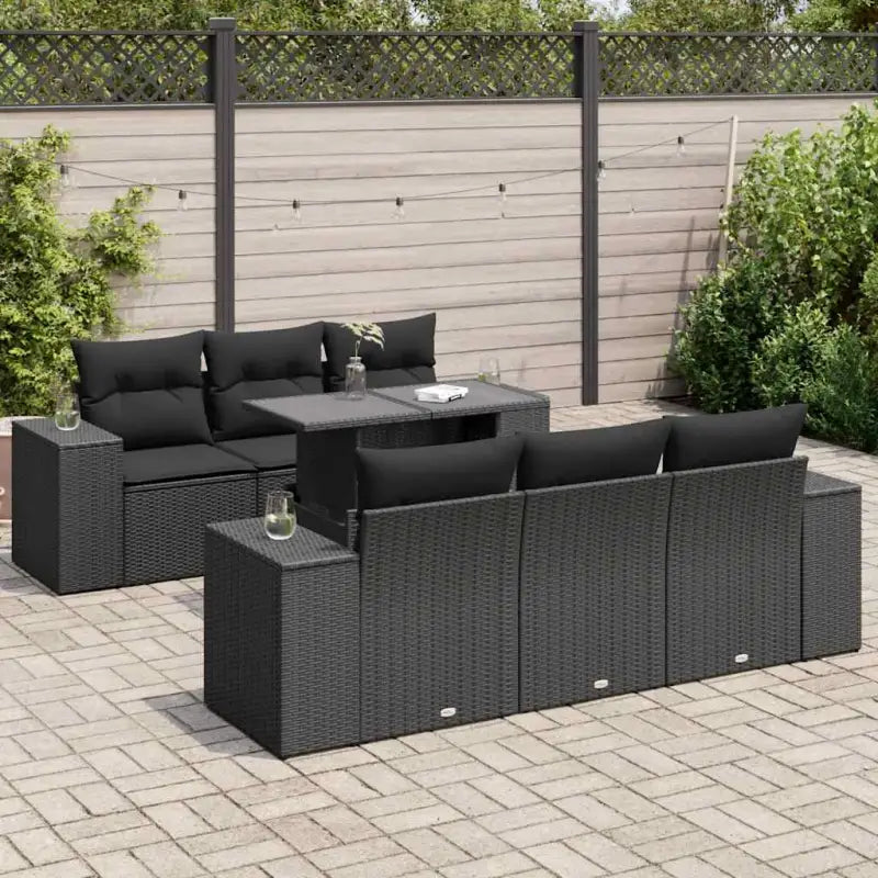 Lounge tuinset met waterdichte tas in beige materiaal en gepoedercoat staal - Zwart - Tuinsets