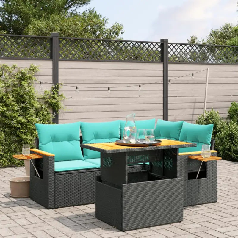 Lounge tuinset met waterdichte tas in grijs materiaal en gepoedercoat staal - Zwart / zonder opbergruimte - Tuinsets