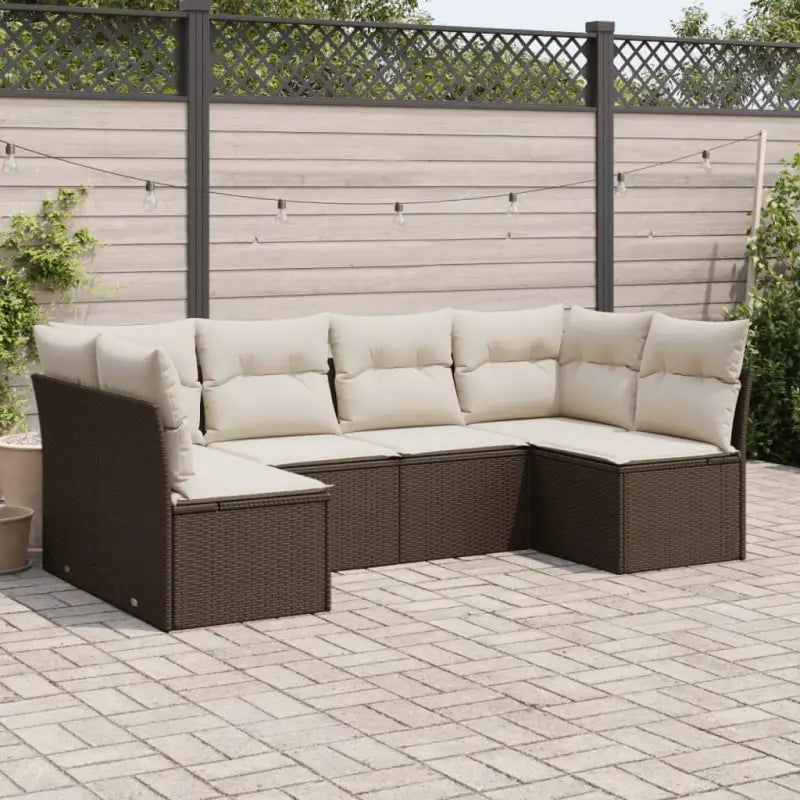 Lounge tuinset met waterdichte tas in zwart gepoedercoat staal - Bruin en crème / Zonder tafel - Tuinsets