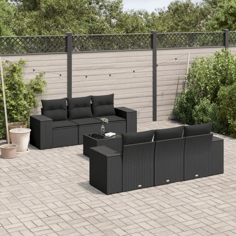 Lounge tuinset met waterdichte zak en zwart gepoedercoat staal - Zwart - Tuinsets