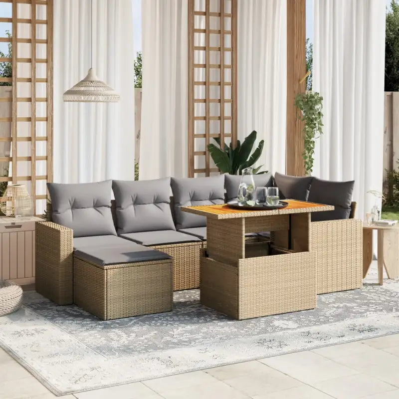 Lounge Tuinset met zwart materiaal en gepoedercoat staal afmetingen - Grijs / Hout - Tuinsets
