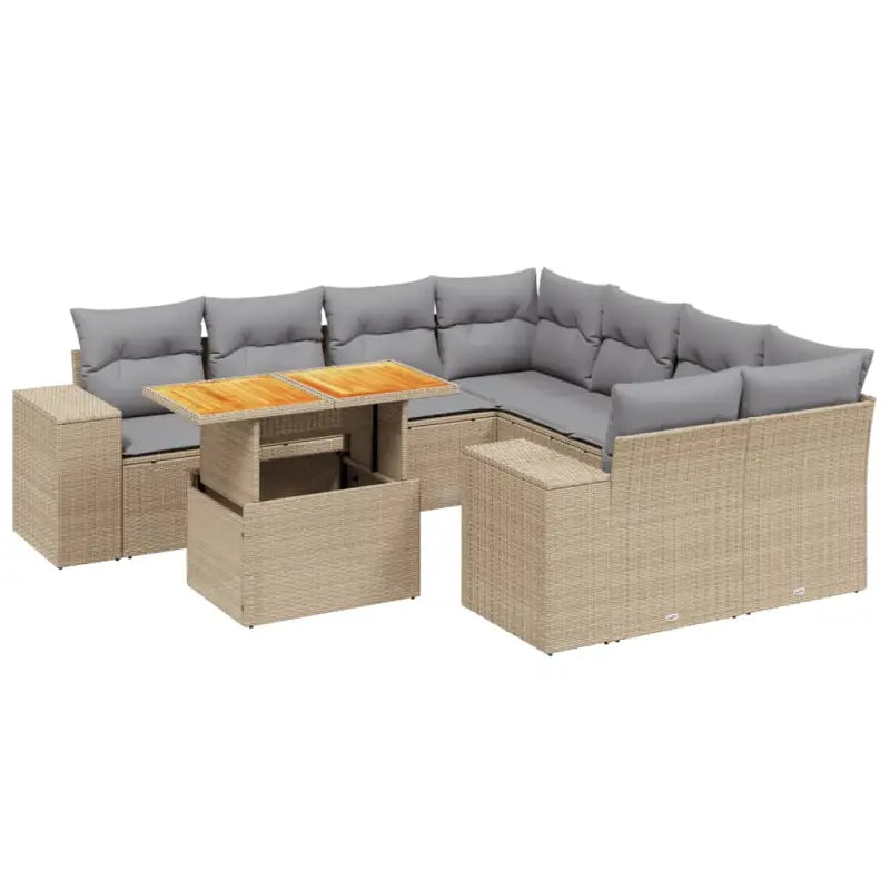 Lounge tuinset van beige materiaal en gepoedercoat staal met handige afmetingen - Tuinsets